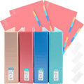 Yoobi 2 Inch 3-Ring Binder & 8-Tab Divider Set, 4-Pack, 2 Pockets, D Rings | 3-Ring Binder + 8-Tab Divider Set, 2 Interior Pockets, Blank Sticky Labels Included, 4-Pack of Each