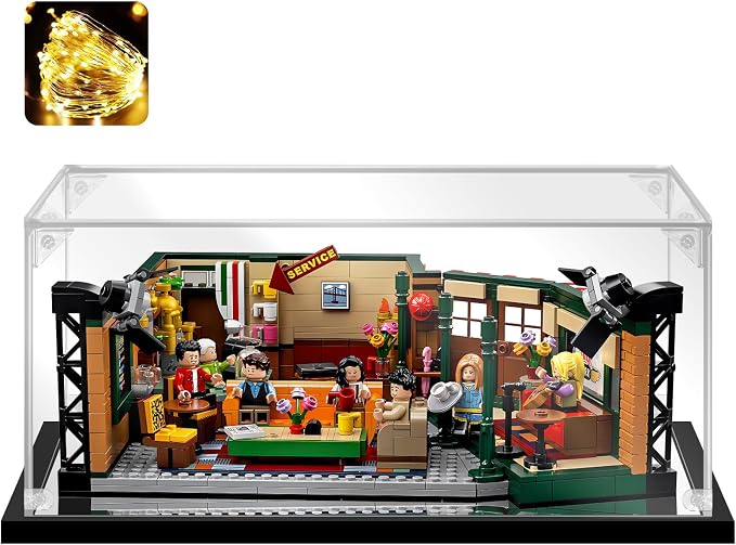 Innovny Acrylic Display Case for Collectibles & Lego 21319 Building Kits - Clear Case for Action Figures & Car Model Toys (Black, 13.8*9.8*5.9 inch)