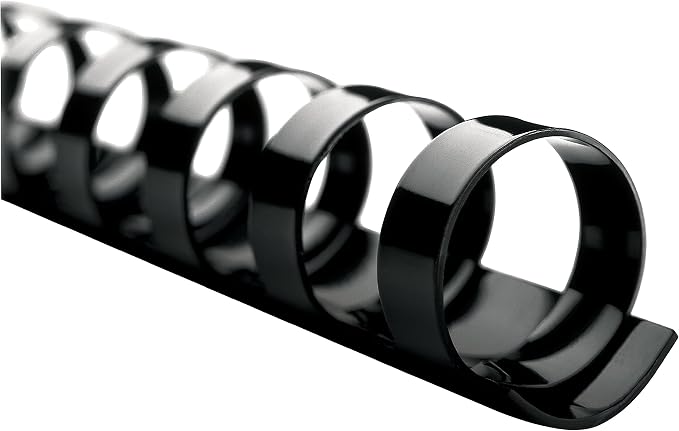 GBC 4000104 CombBind Standard Spines, 3/4" Diameter, 160 Sheet Capacity, Black (Box of 100)
