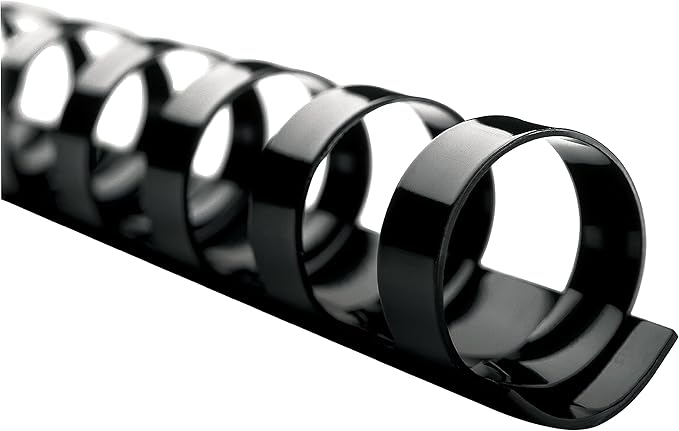 GBC 4000104 CombBind Standard Spines, 3/4" Diameter, 160 Sheet Capacity, Black (Box of 100)