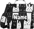 Custom White Black Cats 3 Ring Binder Bag 1.5 inch Personalized Name Binder Organizer 500 Sheet Documents Storage for School Office