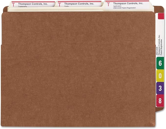 Smead End Tab TUFF® File Pocket, Reinforced Straight-Cut Tab, 7" Expansion, Tyvek® Gusset, Extra Wide Letter Size, Redrope, 5 per Box (73795)
