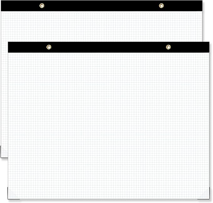(2 Pack) Large Engineering Graph Paper Pad, 100 Sheets/200 Pages, 22" x 17" Quadrille Grid Paper for Drafting, Engineering, Blueprint Drawing, Architect Designer, 4"x4" Blue Grid, Giant Drafting Pad