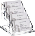 HeZone Acrylic Card Holder Clear Horizontal Business Card Organizer Stand for Desk 4 Slots 4 Tier Business Cards Stand for Women and Men,Office Desk Accessories,Organize 200 Cards-1 Pack(4Slots-H)