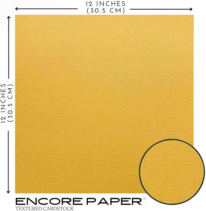 MAIZE—12x12 Textured Cardstock | 80lb Textured Yellow Scrapbook Paper | Premium Cardstock for Cricut Cutting | 25 Sheets