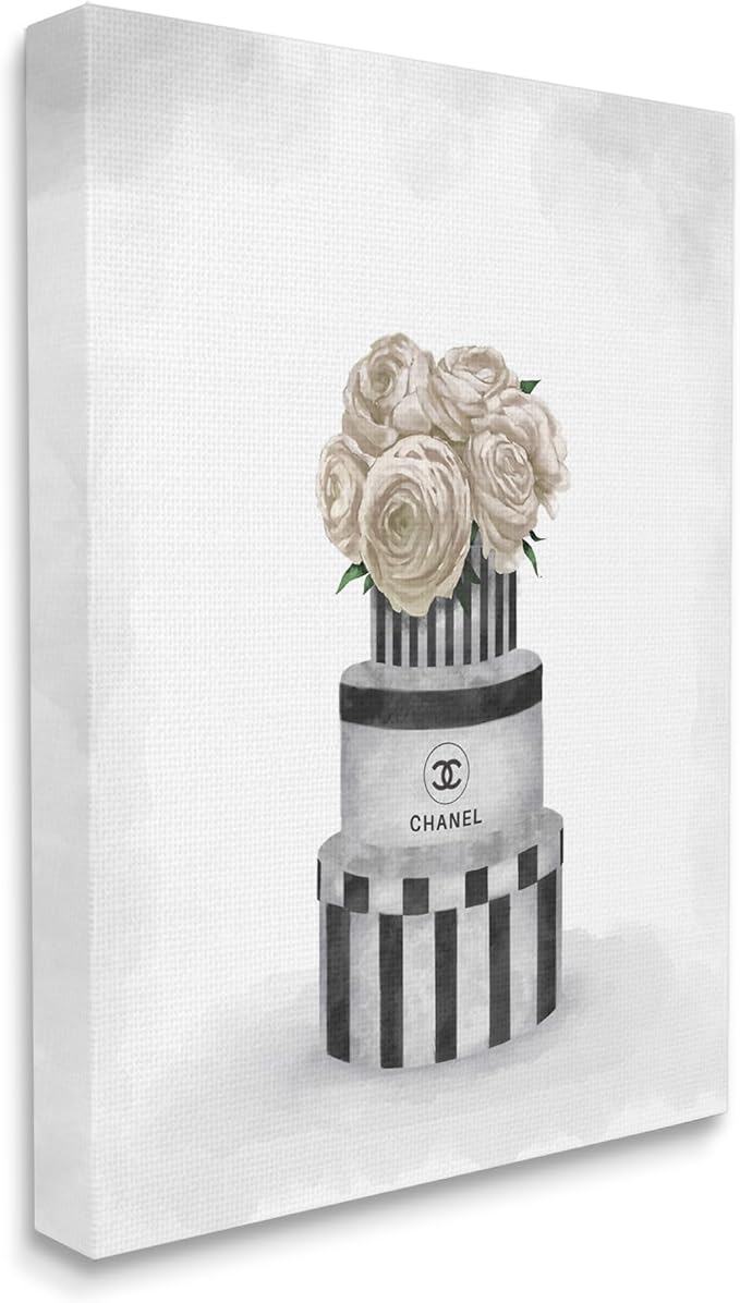Fashion Flower Box Glam Floral, 30 x 40 Inch Canvas Wall Art | Stupell Industries · By Ziwei Li · Ready to hang · Chic accent for living room or bedroom · Made in USA