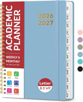 Taja Planner 2026-2027, Jul 2026-Jun 2027 Monthly & Weekly Calendar Book | 8.5" x 11", Hardcover Academic Calendar with Tabs, Teacher Student Agenda Book for School Office Supplies - Baby Blue