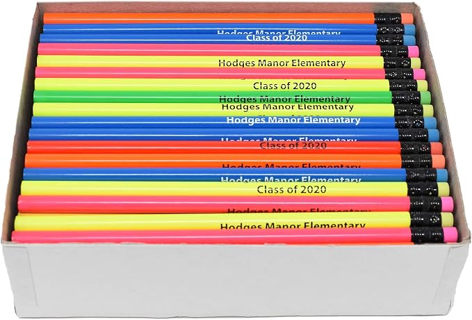 Pencil Guy Promotional Neon Round Pencils