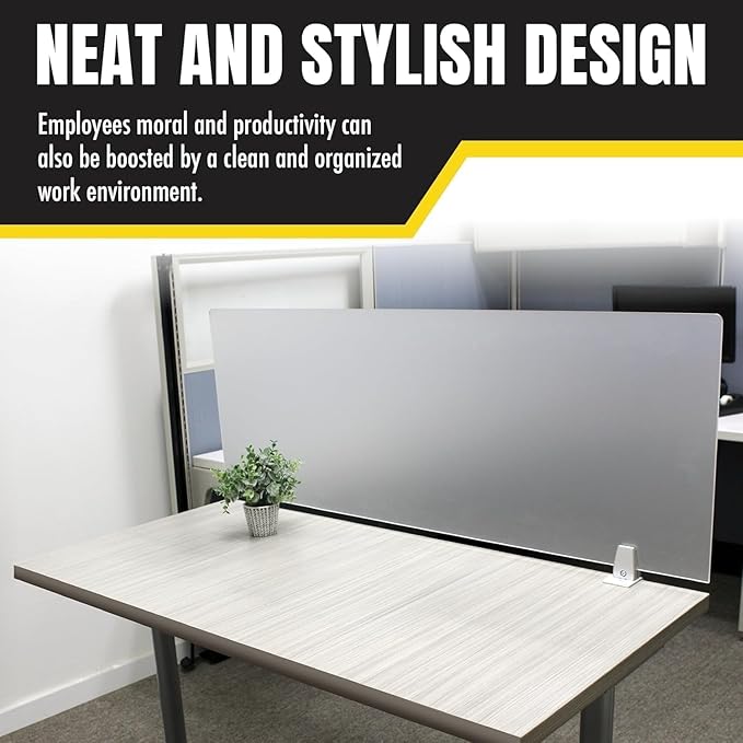 OBEX Clear Acrylic Desk Mounted Privacy Panel, 12" x 30", Clear