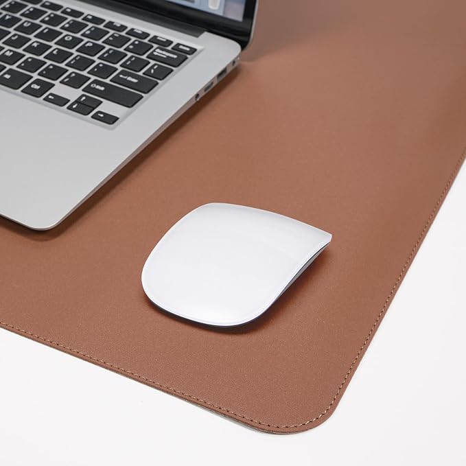 AFIING Cork Desk Mat 55" x 17", Dual-Sided Natural Cork & PU Leather Desk Pad, Non-Slip Waterproof Large Mouse Pad for Office, Home & Gaming (Brown)