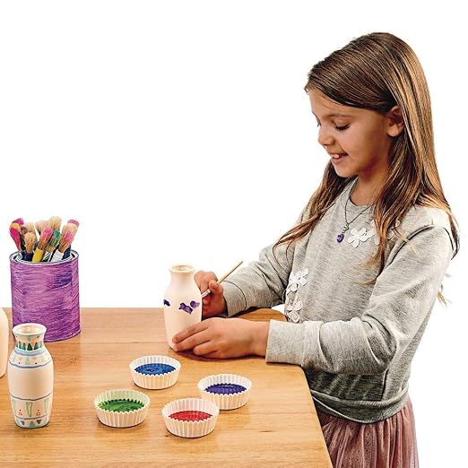 Colorations Decorative Ceramic Vases, Set of 12, Small, Unfinished | Ages 5+, Kindergarten+, Coated on Inside, Gift, DIY, Ready to Decorate, Arts & Crafts, Craft Project,