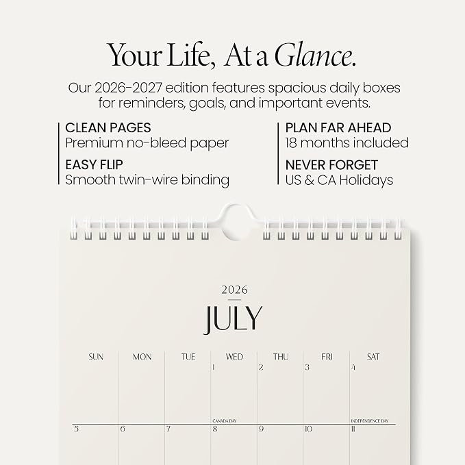 Karto Wall Calendar 2026-2027 11x17 in - Beige 2.0