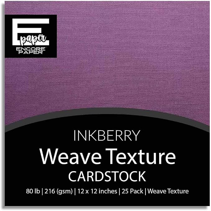 INKBERRY—12x12 Textured Cardstock | 80lb Textured Purple Scrapbook Paper | Premium Cardstock for Cricut Cutting | 25 Sheets