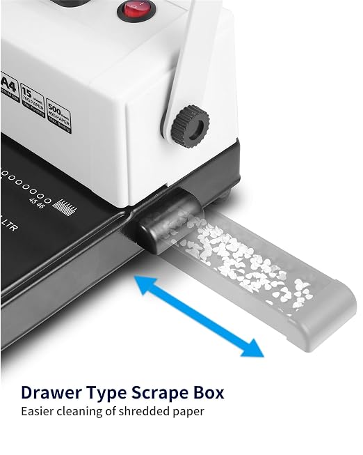 Coil Spiral Binding Machine, Punch 15 Sheet - Manual Hole Punch - Electric Coil Inserter - Adjustable Side Margin - for Letter Size/A4/A5, Comes with 1 Box 5/16'' Binding Coils & Plier