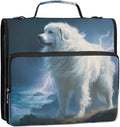 Great Pyrenees Dog 3 Ring Binder Bag 1.5 inch Binder Organizer with Zipper Shoulder Strap 500 Sheet Documents Storage for School Office