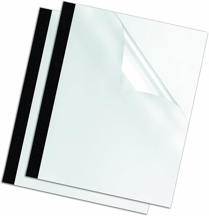 Fellowes Thermal Presentation Covers, 3/8-Inch, Transparent Front, Linen Textured Black Back, 10 per Pack (5256101)