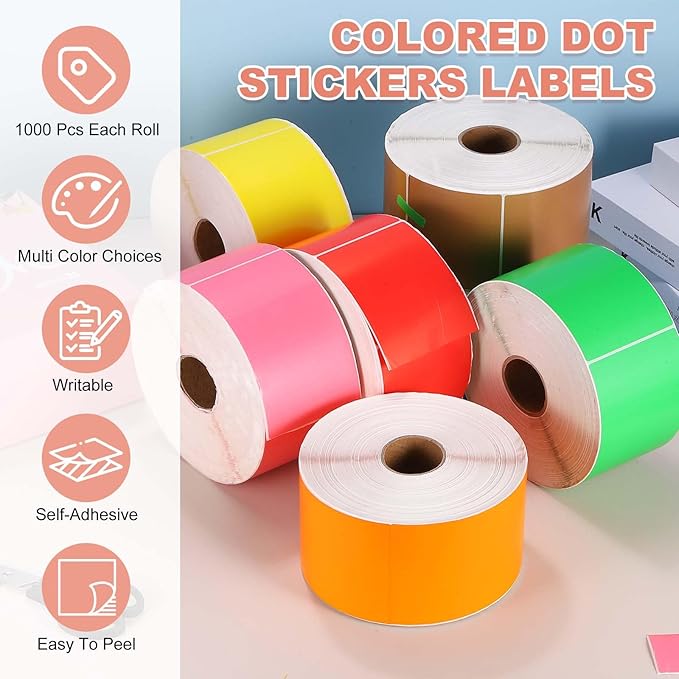 PATIKIL 1000Pcs Colored Coding Labels Stickers, 5x3 Inch Rectangle Inventory Stickers Self Adhesive Tags for Office Business Inventory Management Product Labeling Home Decor, Purple