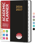 Taja Planner 2026-2027, Jul 2026-Jun 2027 Monthly & Weekly Calendar Book | 8.5" x 11", Hardcover Academic Calendar with Tabs, Teacher Student Agenda Book for School Office Supplies - Black