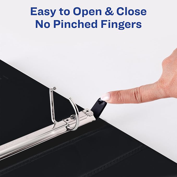 Avery Heavy-Duty View 3 Ring Binder, 1.5" One Touch Slant Rings, Holds 8.5" x 11" Paper, 1 Black Binder (05400)