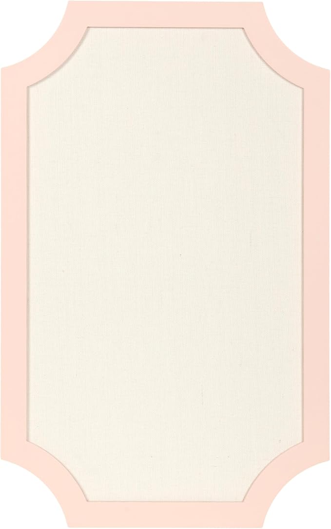 Kate and Laurel Holbrook Glam Framed Scallop Fabric Pinboard, 15 x 24, Pink, Decorative Modern Scalloped Bulletin Board for Use as Vision Board or Wall Organization