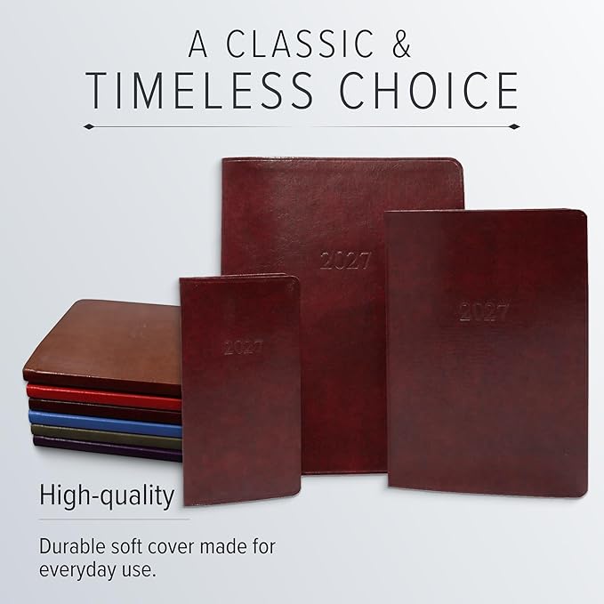 Gallery Leather Pocket Monthly Planner 2026-2027 Camden Red