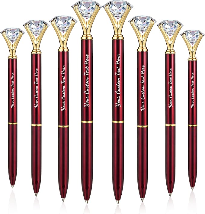 HISHER 20 Pack Custom Crystal Ballpoint Pens Smooth ABS Plastic Twist Pen