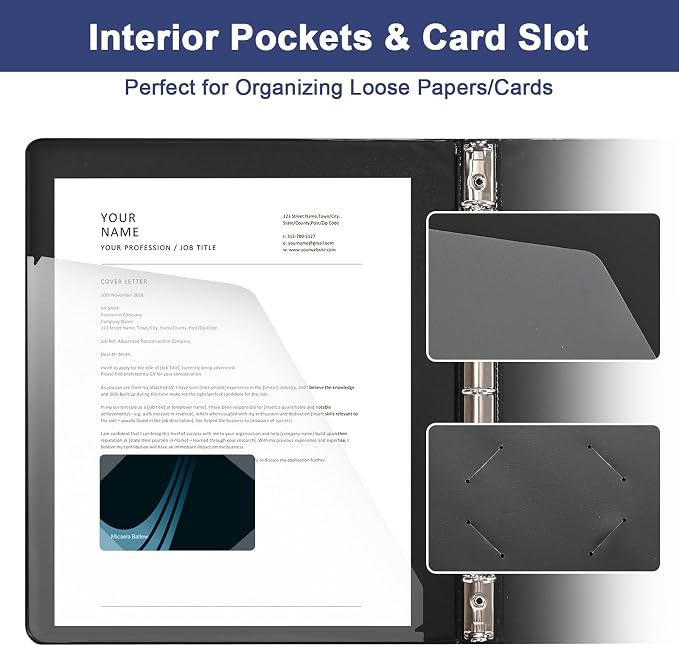 0.5-1-Inch 3-Ring-Binder with Pockets, Basic Binders 1-inch View Round Binders Holds US Letter Size 8.5'' x 11'' - Bundle Packs Perfect for Home, Office, and School (0.5'' - Black -12 Packs)