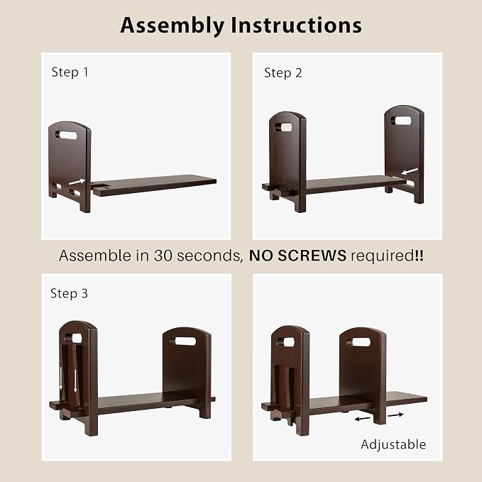 Adjustable Desktop Bookshelf - Sturdy Desk Bookshelf and Book Organizer - No Tools Required to Assemble This Desktop Bookcase, Perfect Tabletop Book Shelf for Office, Study Room