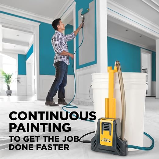 Wagner Spraytech PowerFlow EZ Multi-Room Direct-Feed Electric Paint Roller | Direct-feed electric roller supplies paint continuously for large walls and multi-room painting projects.