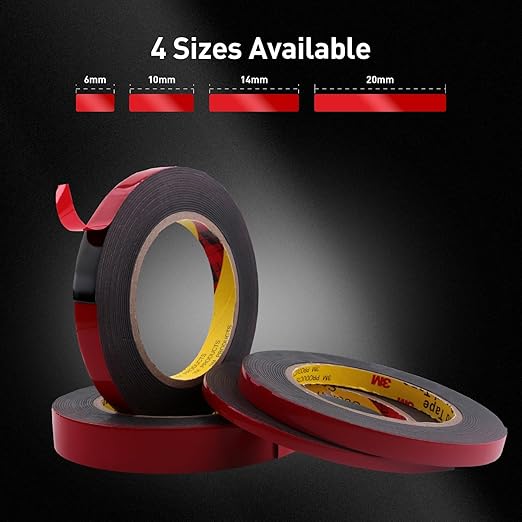 Automotive Acrylic Plus Attachment Tape 0.39" x 18Ft Made of 3M Double Sided Tape PT1100 Heavy Duty for Moldings Claddings Panels Pads and Other Car Automotive Applications