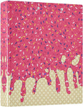 3 Ring Binder Red Ice Cream Print 1.5" Round Ring Binders View Binder with 200 Sheet for Kids School Supplies Women Men Office, 1 Pack