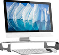 Mount-It! Aluminum 15.7" Monitor Stand for iMac | Wide unibody metal riser with keyboard storage, universal organizer for PC, iMac, laptop.