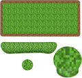 Pixel Game Mouse Pad Set Gamer Pixel Grass Gaming Mousepad 4in1 Desk Mat for Desktop Wrist Support Cup Coaster Set Ergonomic Computer Desk Arm Wrist for Decor Home Office