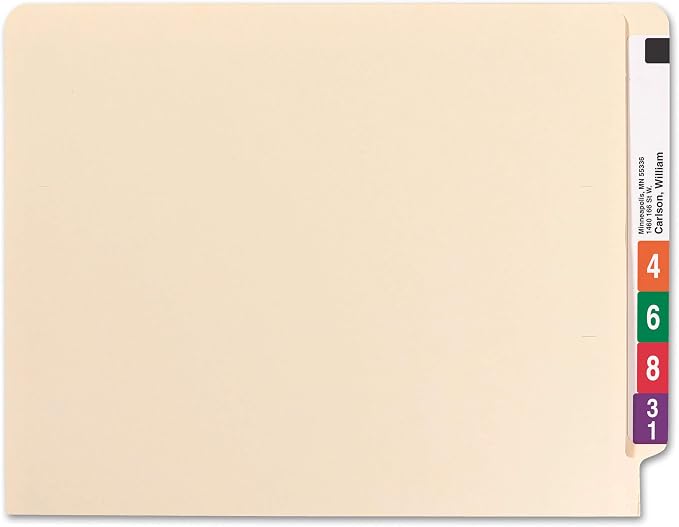 Smead End Tab Classification File Folder, 2 Dividers, 2" Expansion, Letter Size, Manila, 10 per Box (26835)