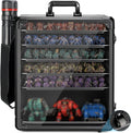 ONULISS Miniature Carrying Case with Side Mesh Pouch 6 Trays (X-Large Size) | Miniature Storage & Transport Case - Aluminum Alloy Frame & 6 Metal Trays for Display Figure Collectibles 15.9” x 12.9” x 18”