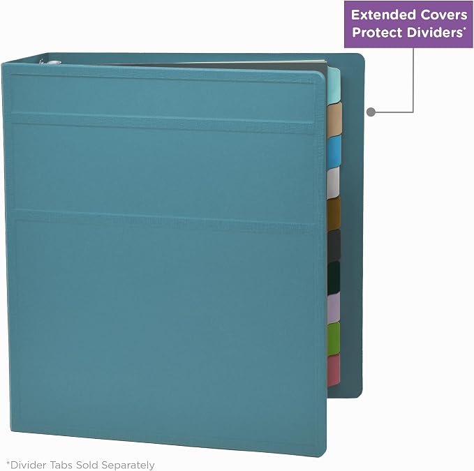 Carstens 2-Inch Heavy Duty 3-Ring Binder - Side Opening, Powder Blue, Durable Plastic, No-Gap Rings, Waterproof Cover No Pockets, Holds 300 US Letter Sheets, BPA-Free, Made in USA (2824-3R) Case of 16