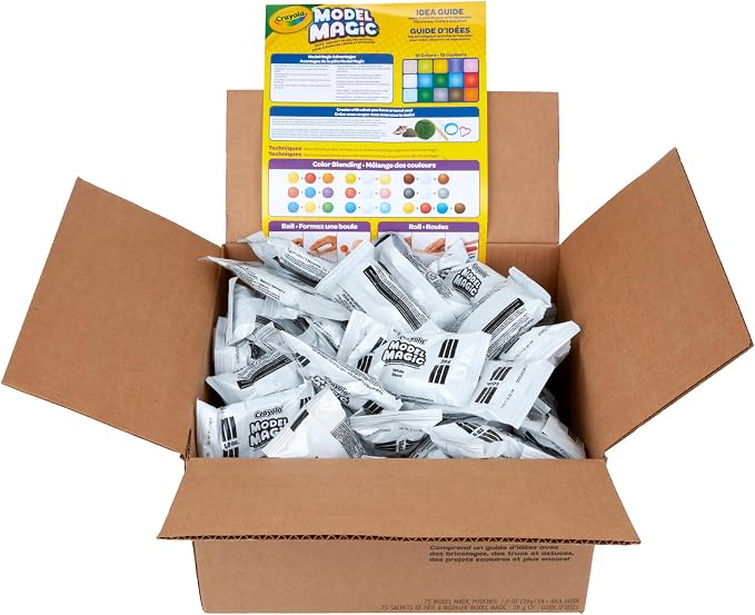 Crayola Model Magic - White (75ct), 1oz Modeling Air Dry Clay Alternative, Teacher Classroom Must Haves, Bulk School Supplies for Kids, 3+ | Teacher Classroom Must Haves, Bulk School Supplies for Kids, Arts & Crafts for Kids, Ages 3+