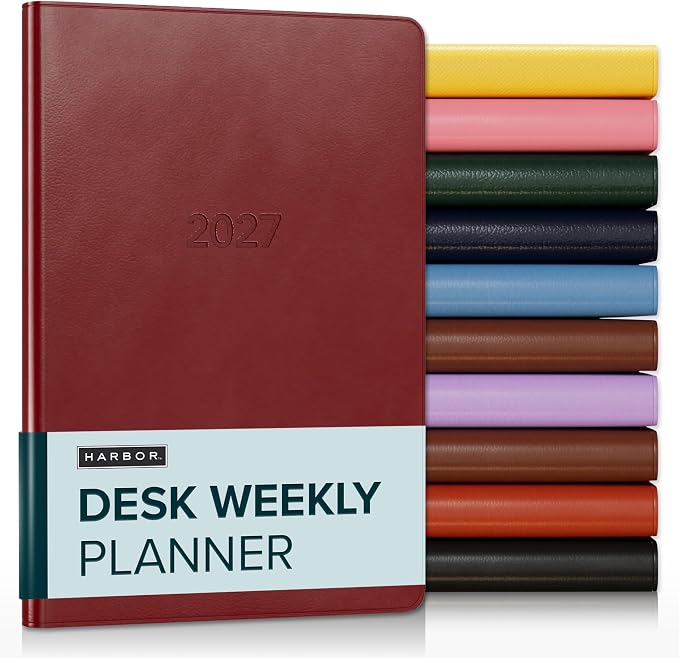 Harbor Desk Weekly Monthly Planner 2026-2027 Cambridge Red