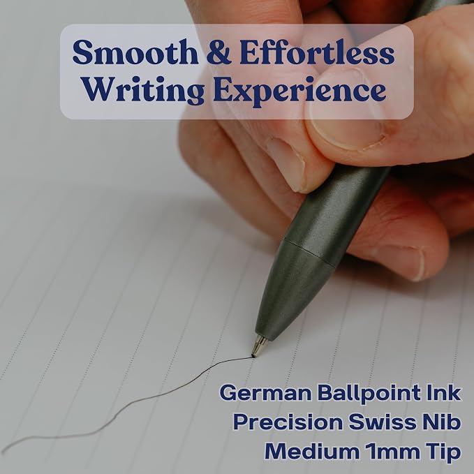 MESMOS 3pk Luxury Metal Ballpoint Pens, German-Made Ink, Teacher Appreciation Gifts Ideas, Teacher Gifts, Teachers Supplies, Thank You Gift for Men, Cool Desk Accessories, Nice Pens for Mens