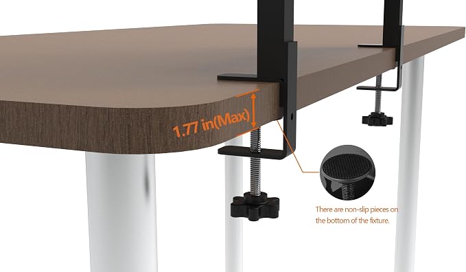 Clamp On Desk Shelf, Above or Under Office Desktop Shelves,Desk Attachment Shelf,Clip On Table Extension, Desk Extender Organizer Shelving for Gaming Organization Accessories