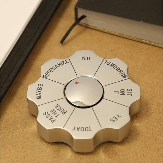 Natico Originals Rotating Decision Maker Paperweight, Fidget Spinner, Executive Gift, Desktop Organizer Trinket (60-2622)