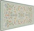 Sage Green Floral XXL Desk Mat - Cute Large Mouse Pad with Stitched Edges & Anti-Slip Base for Computer, Keyboard, Laptop | Aesthetic Office Supplies & Desk Decor for Women, Home, Office