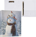 Birds and Winter Snowman Binder 3 Ring 1.5 Inch Binder with Clipboard&Pockets, Hardcover Binders Heavy Duty Large File Folder for Office School Supplies - Holds 200 Sheets