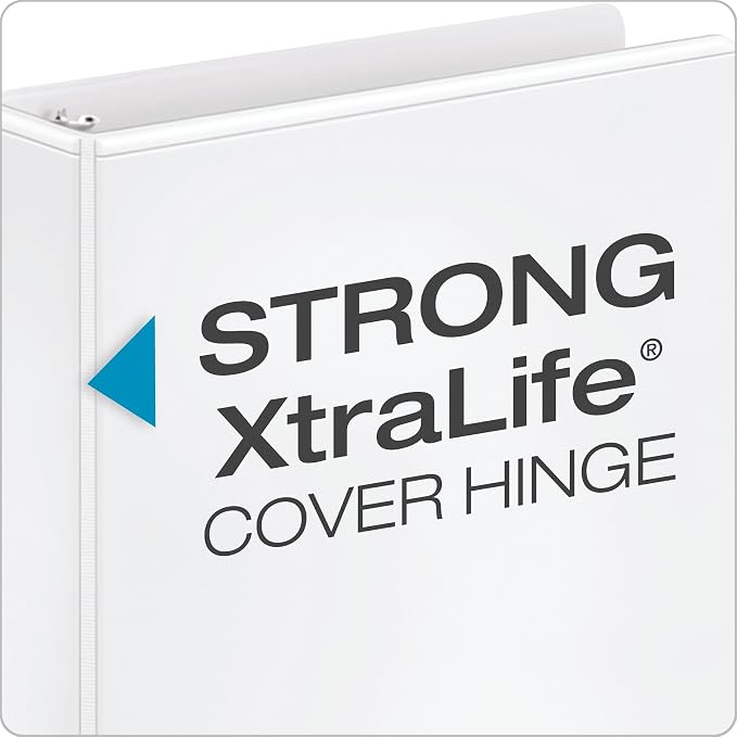 Cardinal Economy 3 Ring Binder, 1 Inch, Presentation View, White, Holds 225 Sheets, Nonstick, PVC Free, 4 Binders (79510),(Pack of 2)