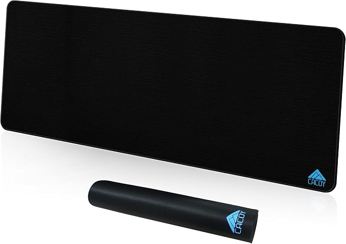 Cacoy Large Gaming Mouse Pad 48"x16" Stitched Edges XXL Desk Mousepad Black | XXL Ultra-Smooth Gamer Desk Mat Waterproof Extended Computer Mouse Mat Non-Slip Rubber Base Keyboard Pad for Office and Home