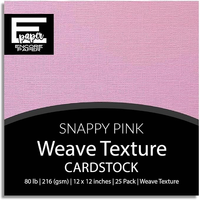 Snappy PInk—12x12 Textured Cardstock | 80lb Textured PInk Scrapbook Paper | Premium Cardstock for Cricut Cutting | 25 Sheets