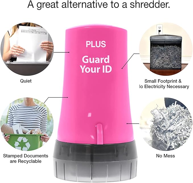 ID Roller 3-Pack - Advanced 2.0 Theft Protection Stamping by Guard Your ID Identity Prevention (Mixed Color: Blue, Pink, Purple)