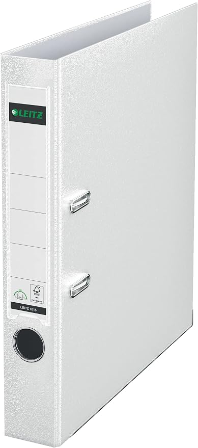Leitz 2-Ring 2-Inch Premium Linen Textured A4 Sized European Binder, White (1015-WH)