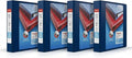 Staples Heavy Duty 1 1/2" 3-Ring View Binder, D-Ring, Blue, 4/Pack