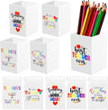 Cholemy 10 Pack Teacher Appreciation Gifts Bulk Pencil Holders Acrylic Pen Holder Desk Organizer Pencil Cup Containers for School Office Home Supplies Christmas Teacher Gifts(White)